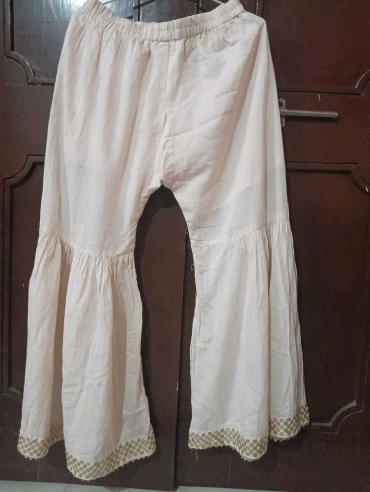 Cream Sharara Pants