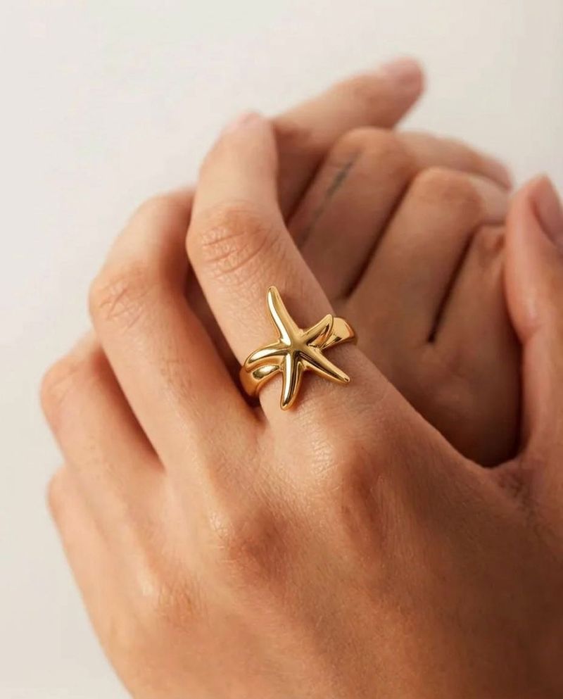 Starfish 18K Gold Plated Anti Tarnish Ring