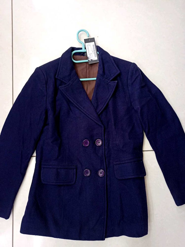 Navy Blue Double-Breasted Blazer