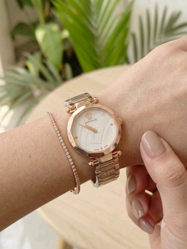 Elegant Rose Gold Versace Watch