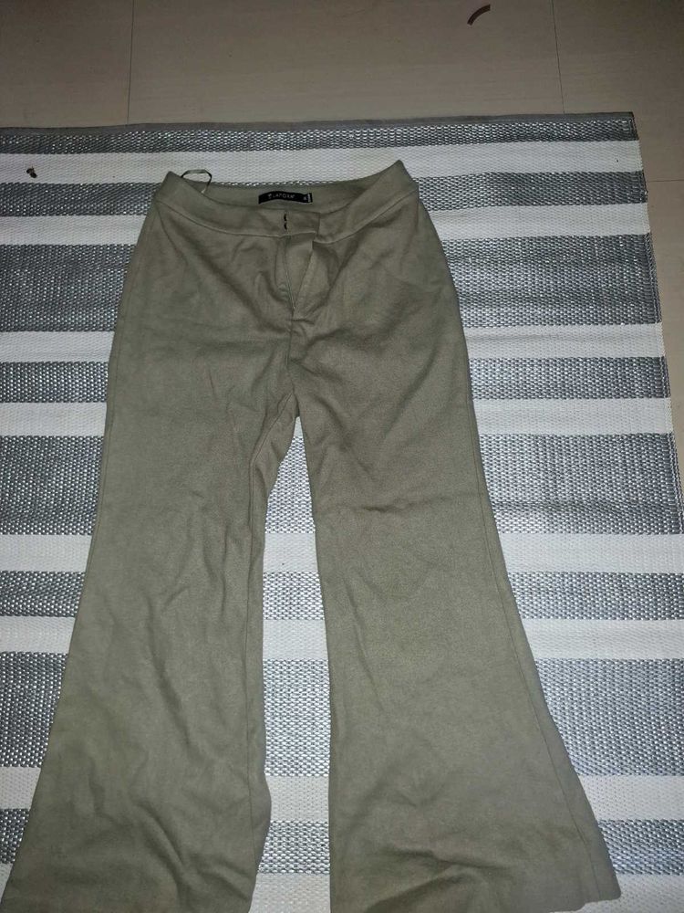 Olive Green Flared Trousers
