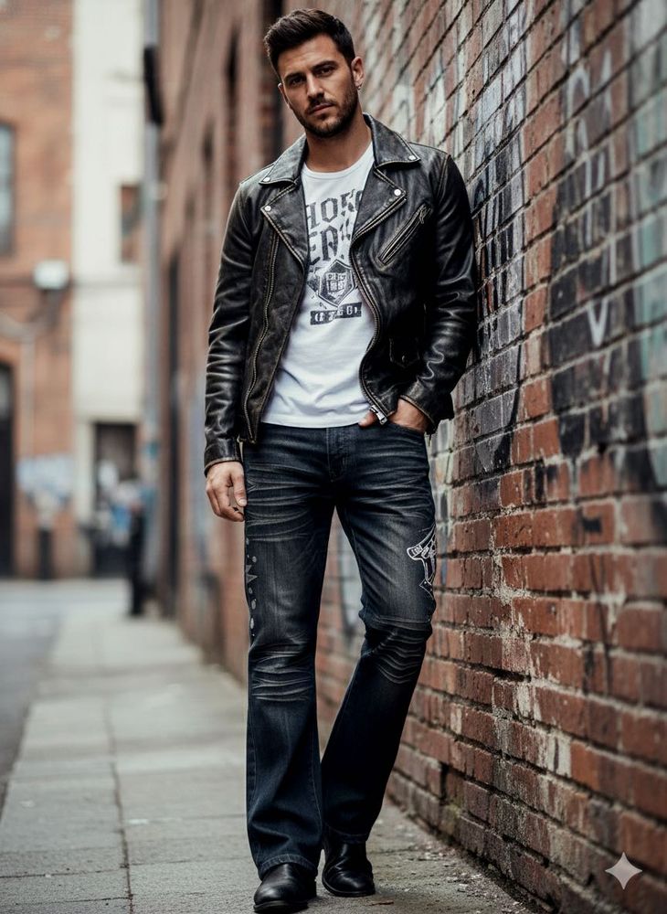 Gun Graphic Vintage Jeans