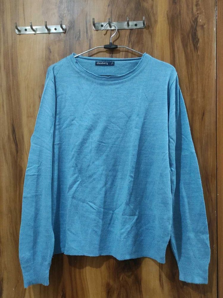 Blue Crew Neck Sweater