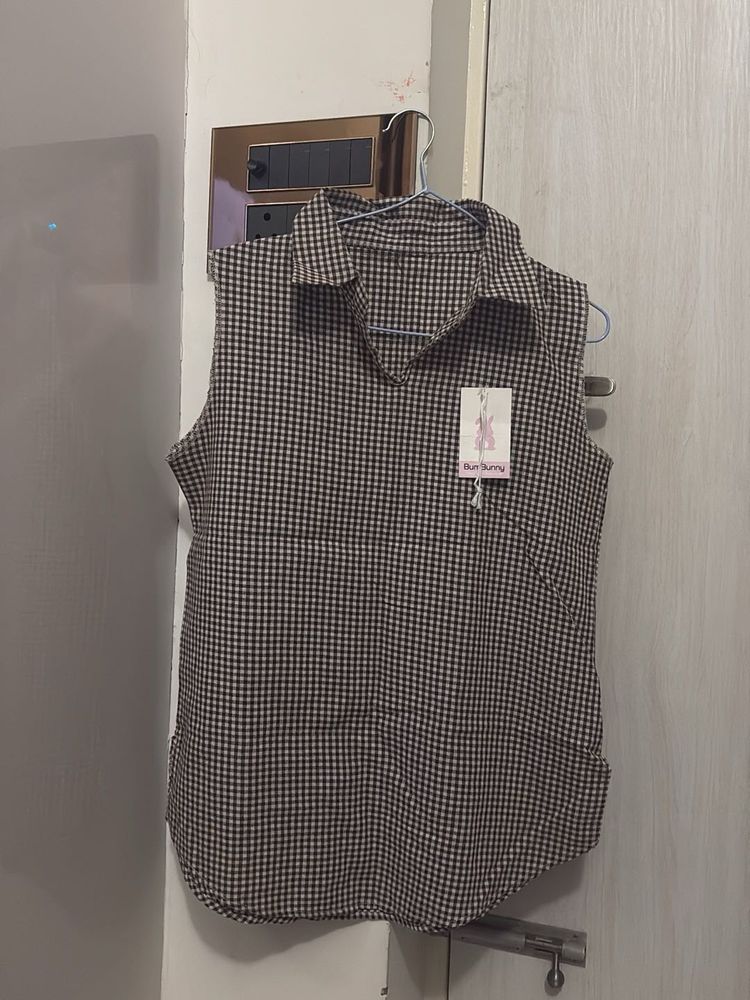 Classic Checkered Sleeveless Top