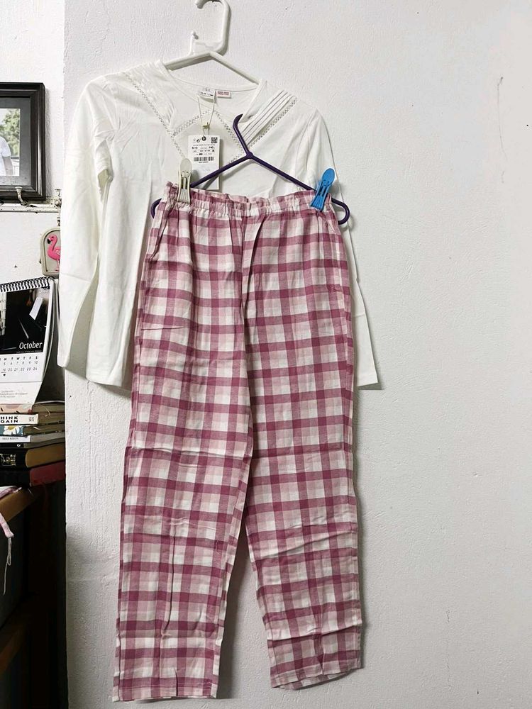 Zara Comfy Plaid Pajama Set