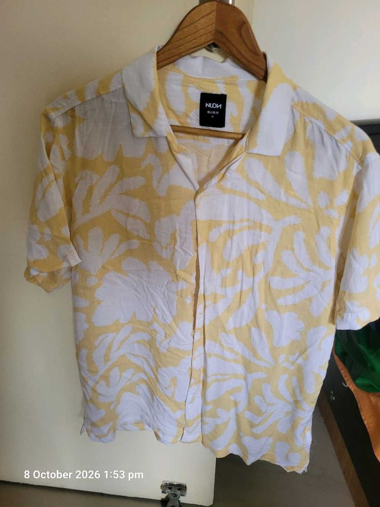 Men's Yellow Floral Print Shirt