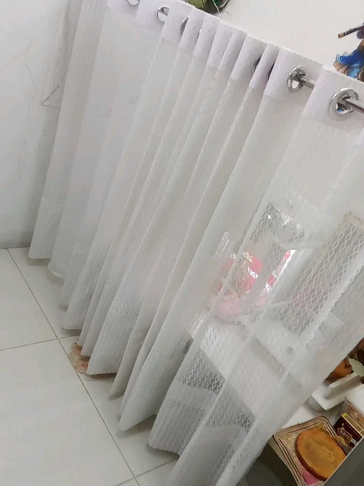 Elegant White Sheer Curtains 4 set