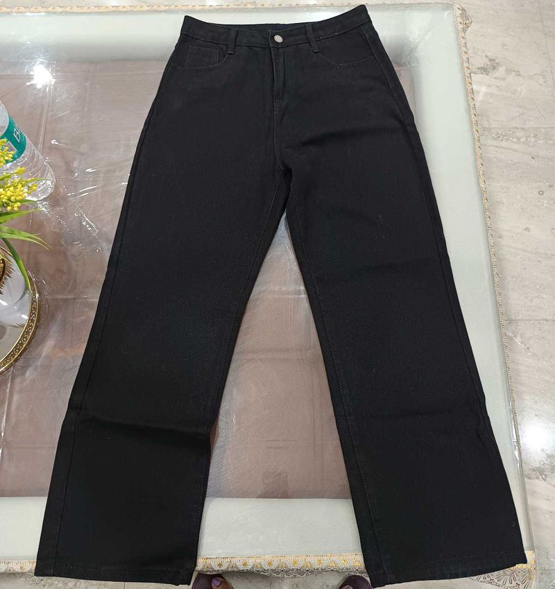 Savana Black Wide Leg High Rise Jeans