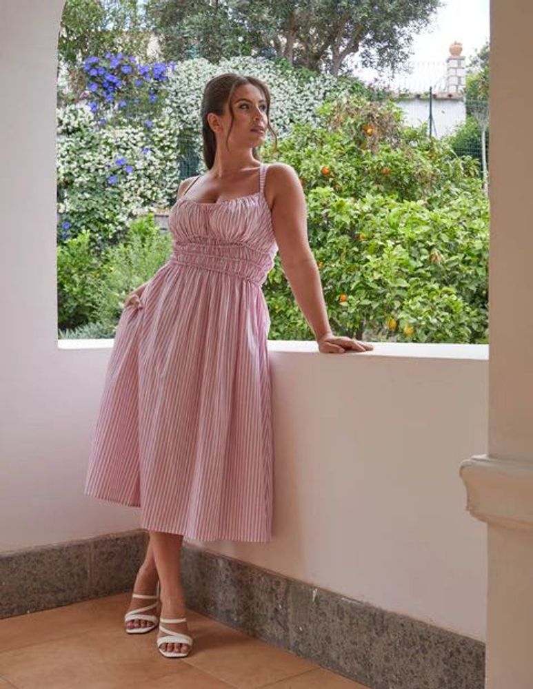 H&amp;M Pintresty 🌸Striped Pink Sundress