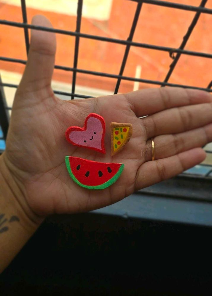 Cute Kawaii Charms - Heart, Pizza, Watermelon