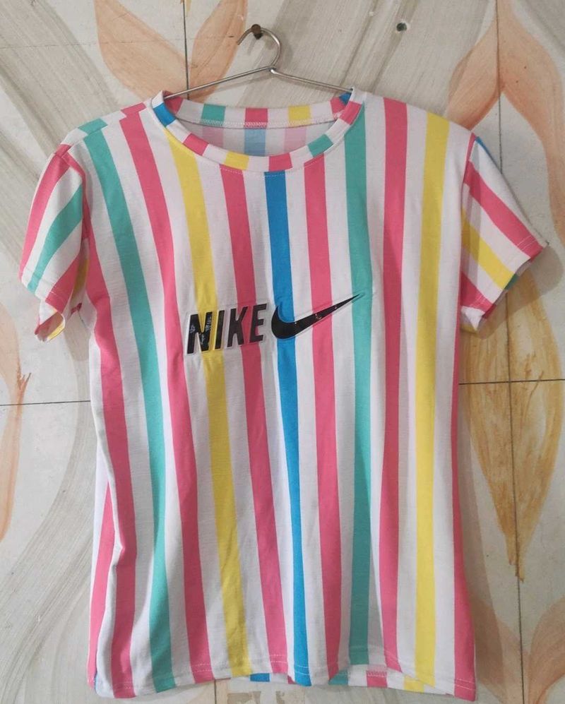 Vibrant Striped Nike T-Shirt