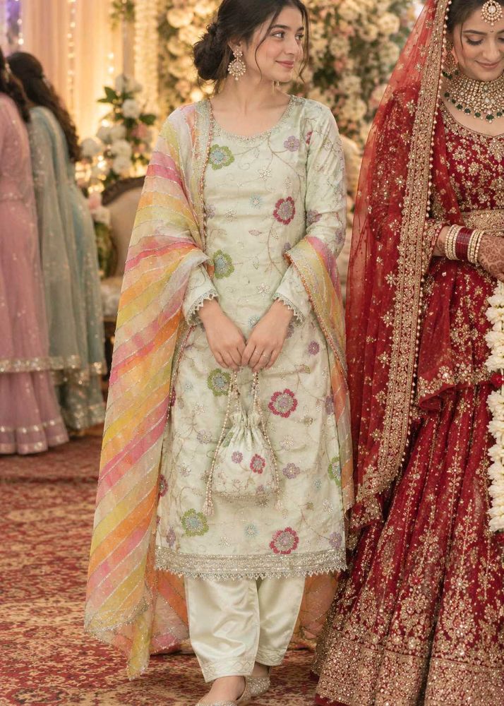 Royal Floral Embroidered Suit Multicolor Dupatta