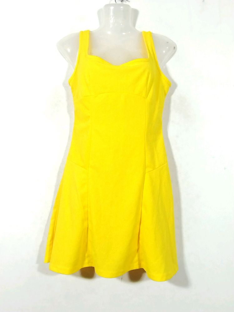 Vibrant Yellow A-Line Dress