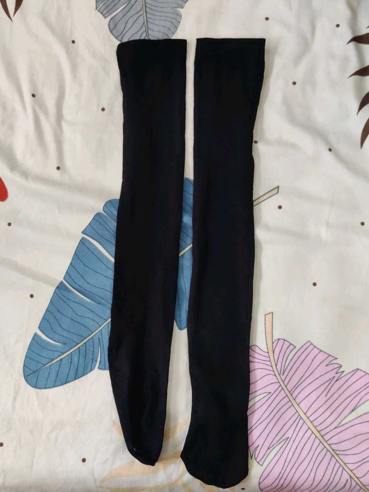 Black Thigh-High Stockings