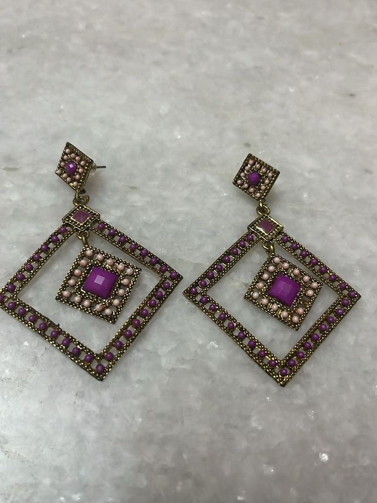 Boho Diamond Dangle Earrings
