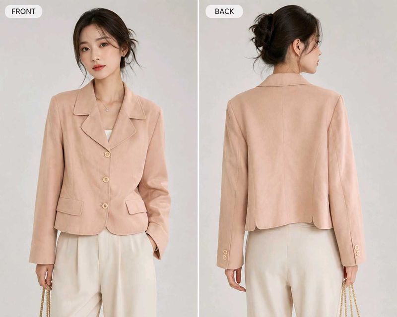koren ,Chic Peach Cropped Blazer