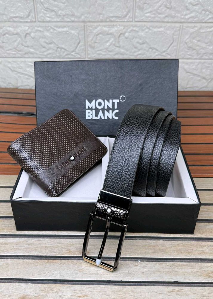 Mont Blanc Belt and Wallet Set