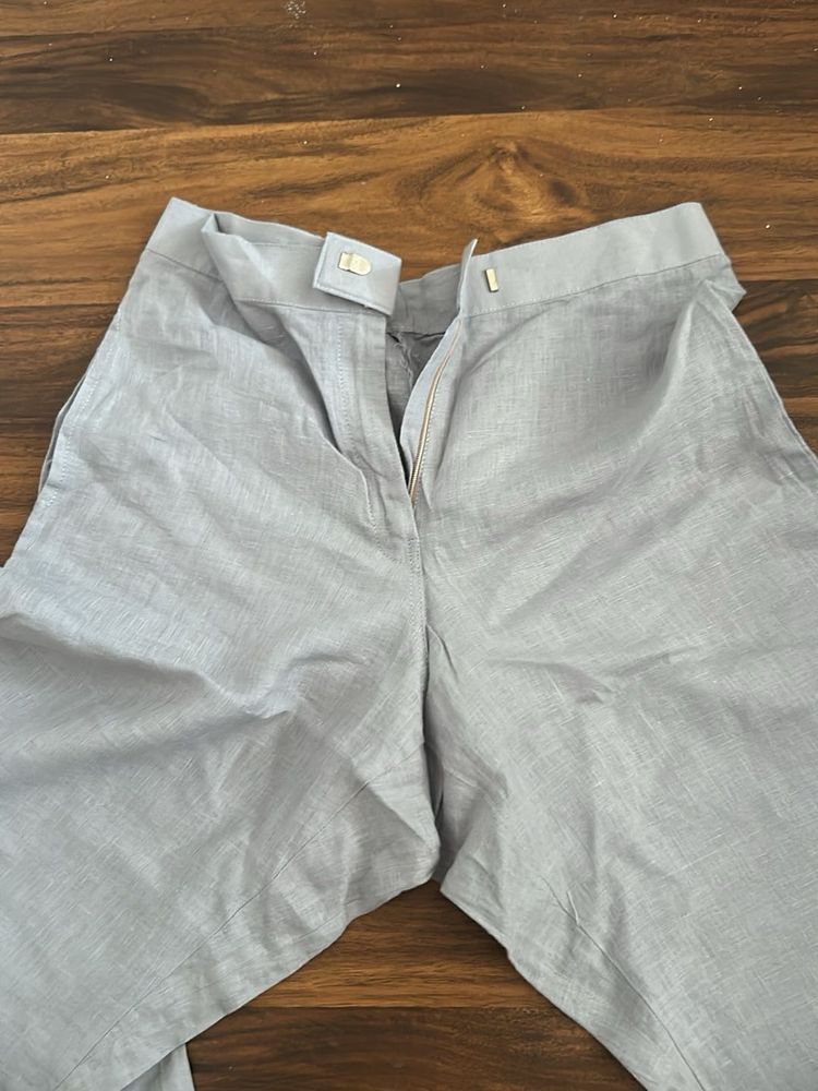 Stylish Light Blue Linen Pants