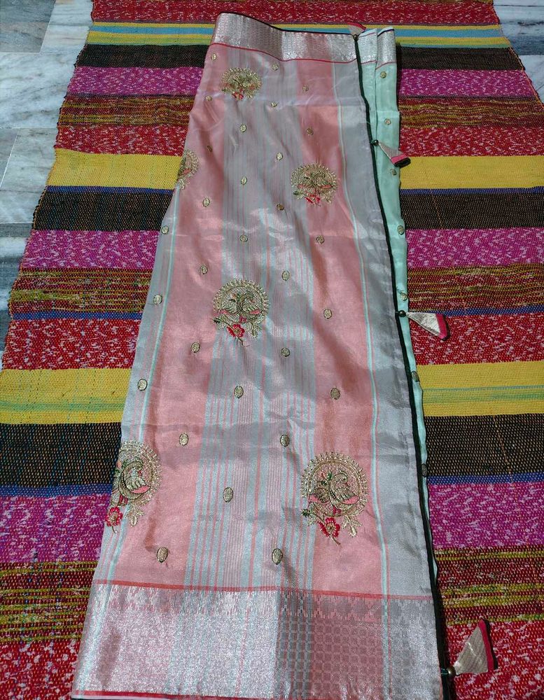 Embroidered Silk Blend Saree