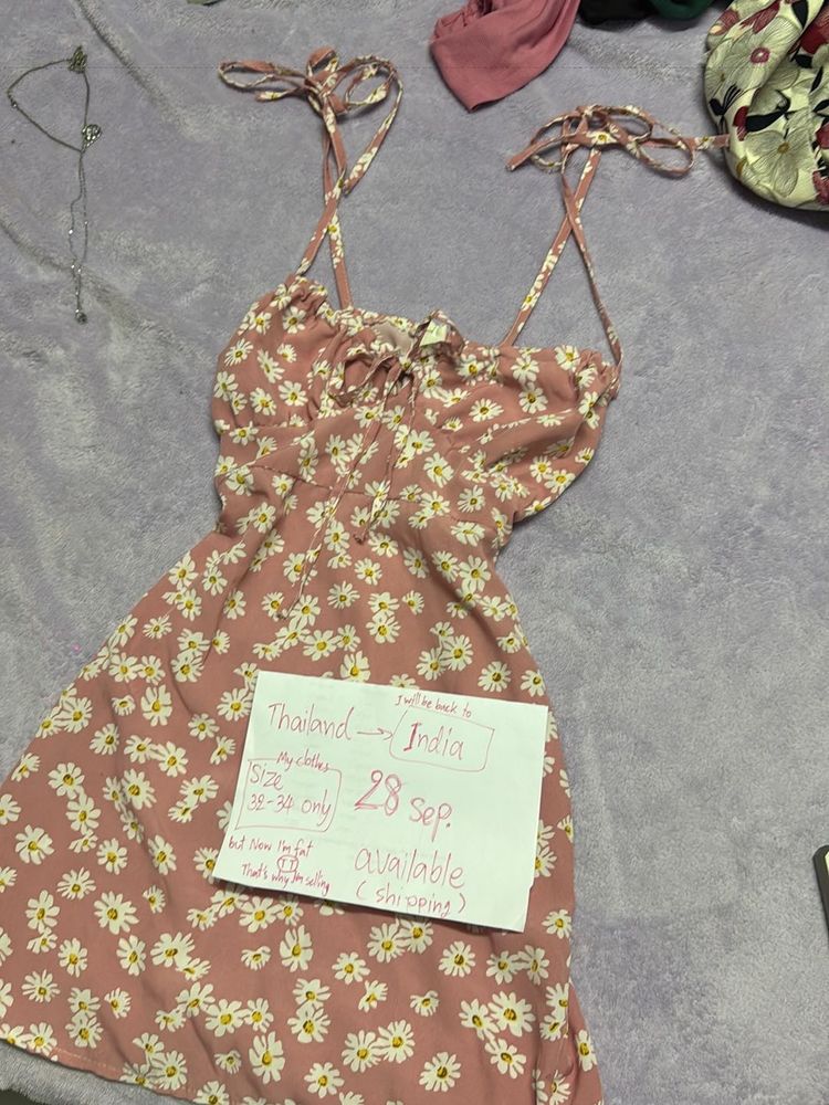 spaghetti dress pink