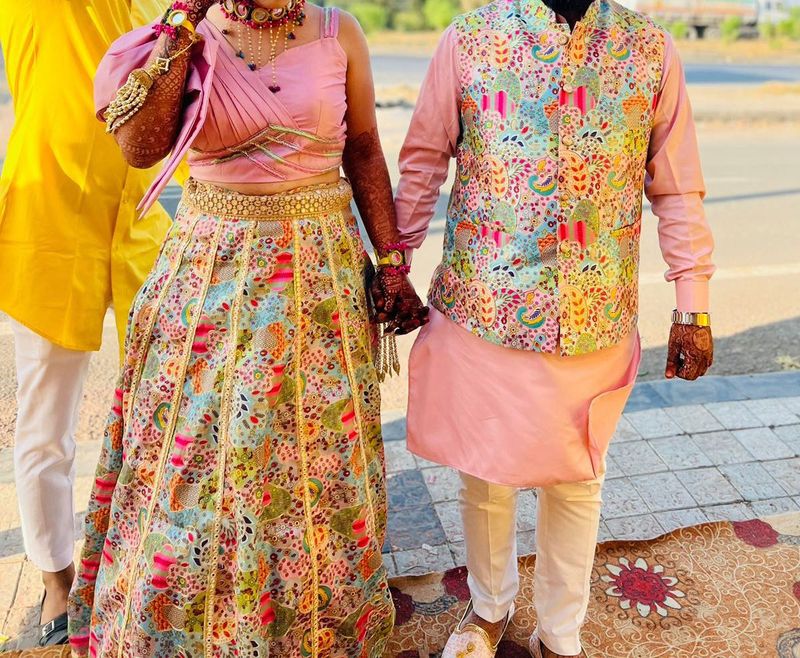 Designer couple dress