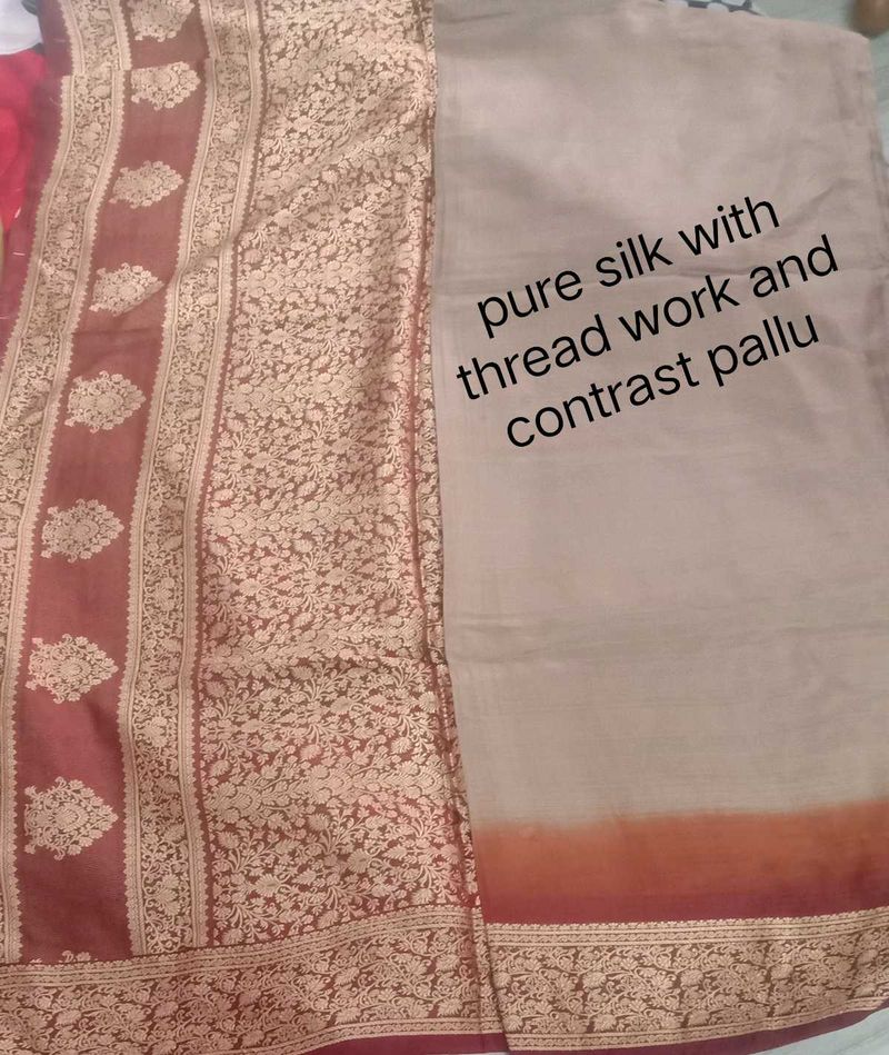 Pure Silk Saree with Thread Work