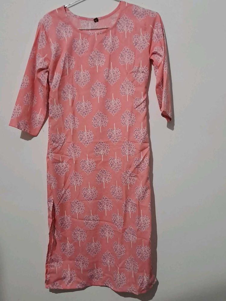 Peach Printed Kurta