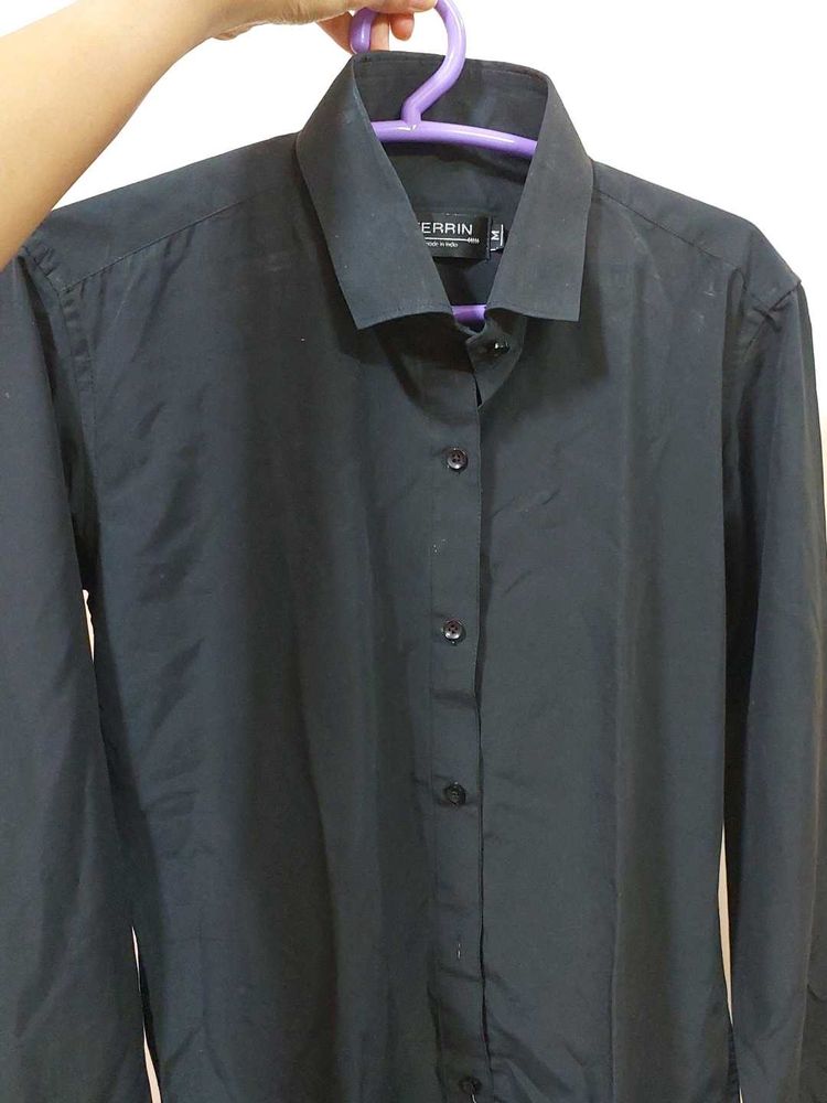 Women's Black Collared Formal Shirt