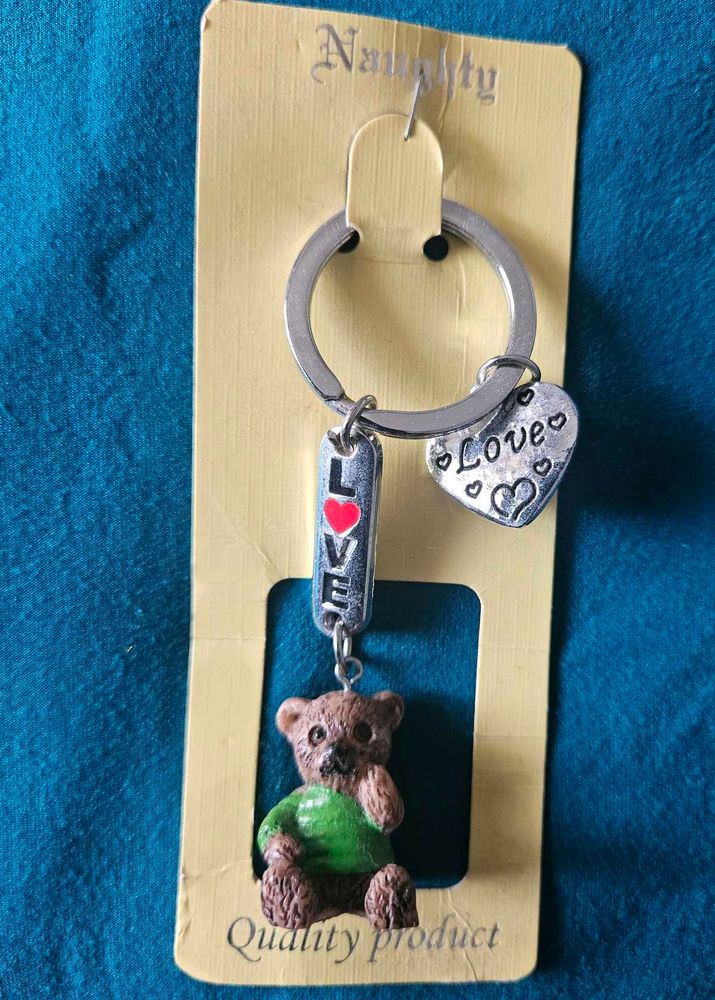 Cute Teddy Bear Love Keychain