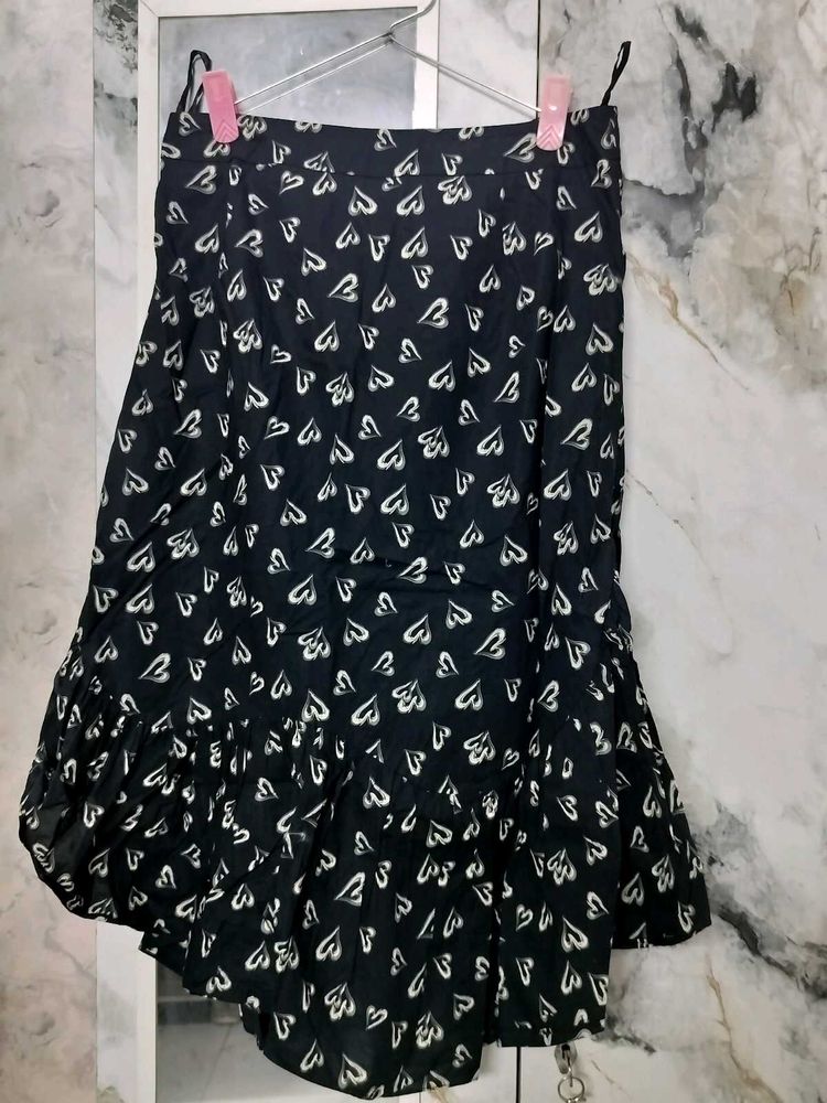 Chic Heart Print low waist Skirt