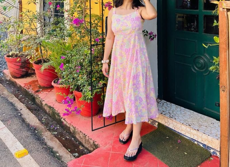 Chic Floral Print Midi Dress