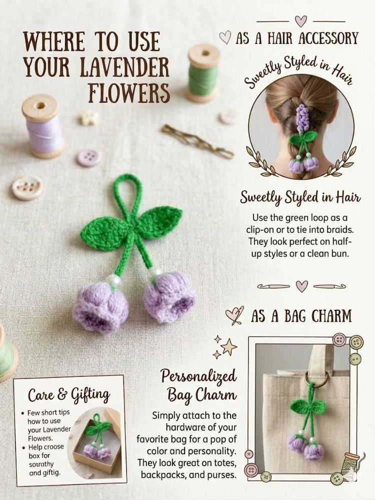 Crocheted Flower Hair Tie