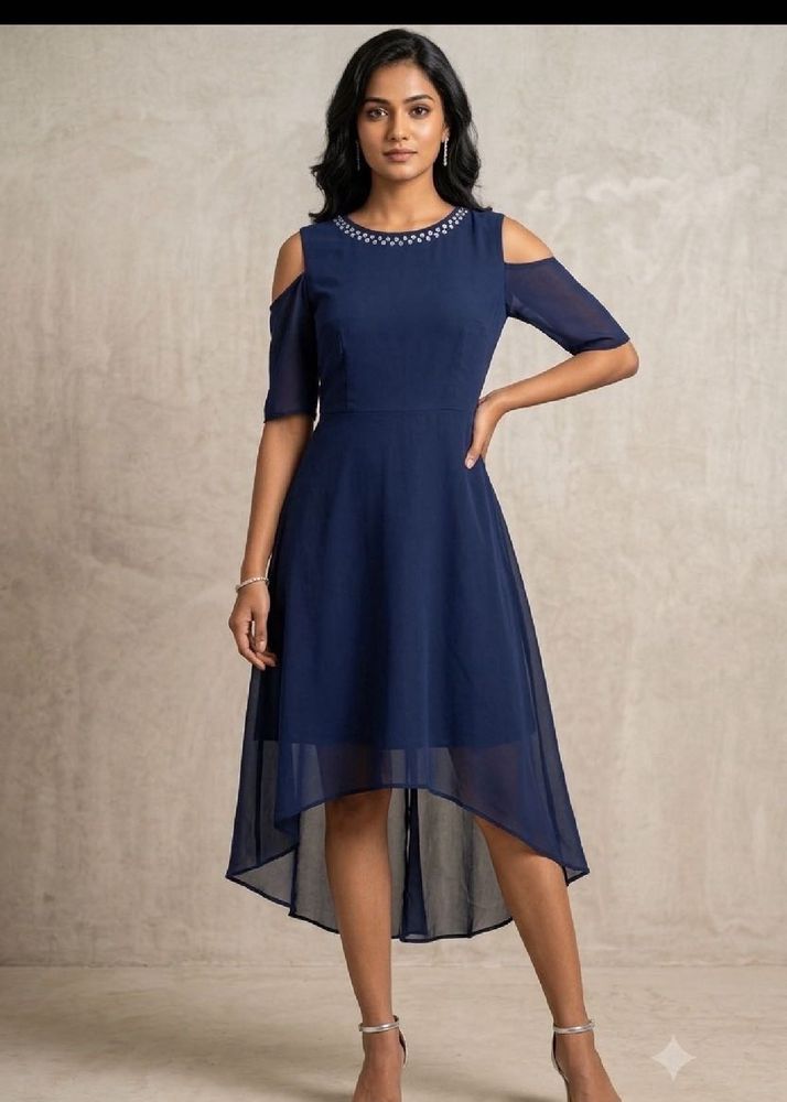 combo offer Navy Blue Embellished Gown