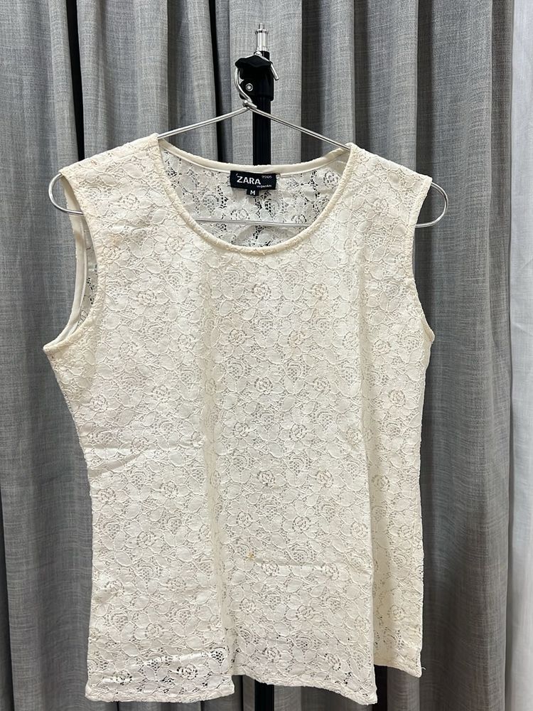 Zara Lace Sleeveless Top