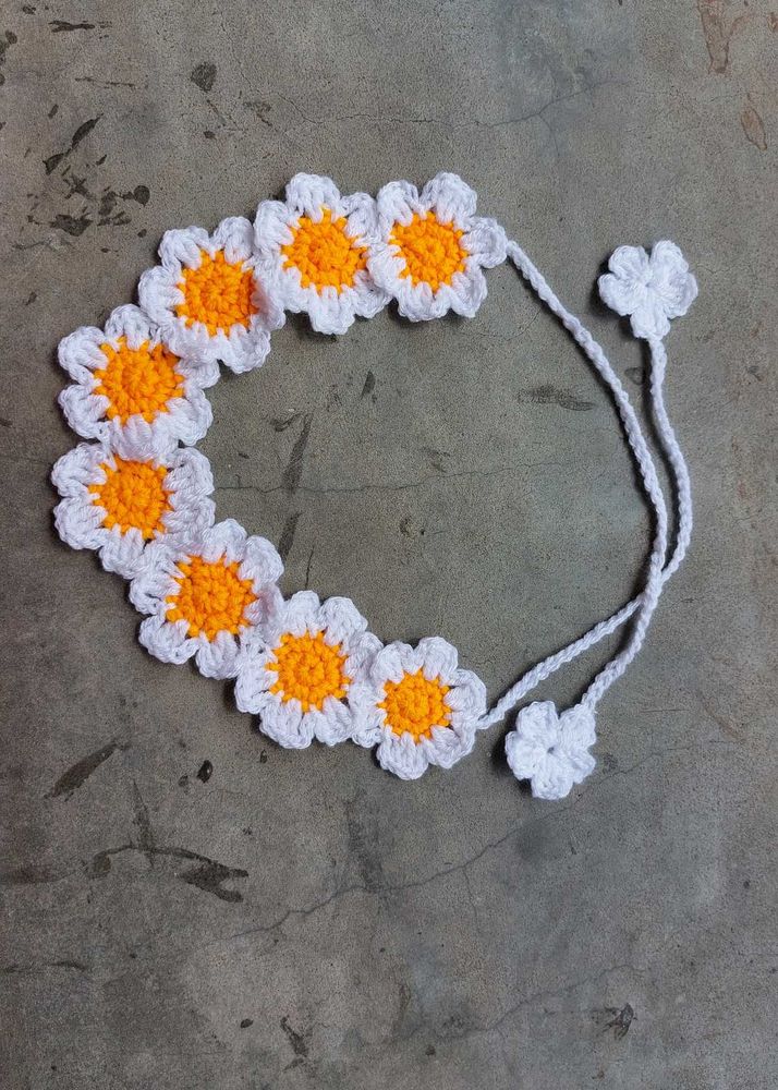 Handmade Crochet Daisy Headband