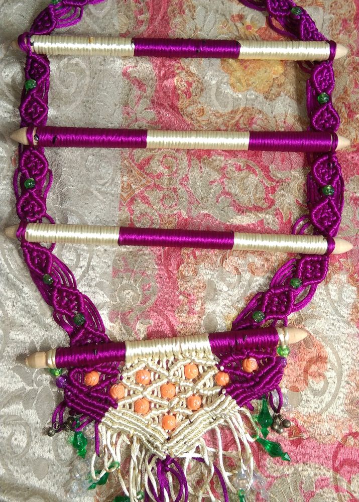Boho Macrame Wall Hanging with Beads