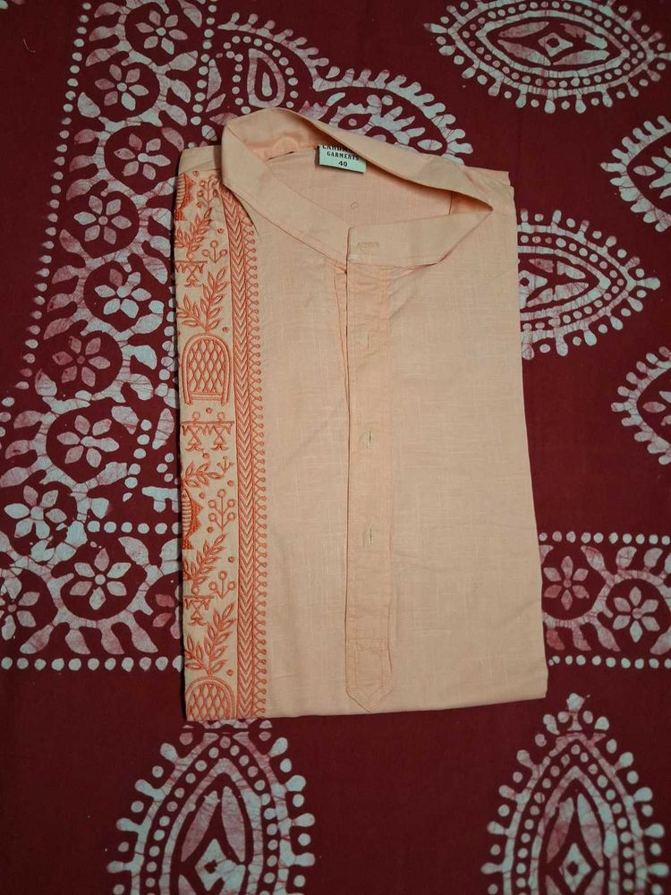 Men's Peach Kurta