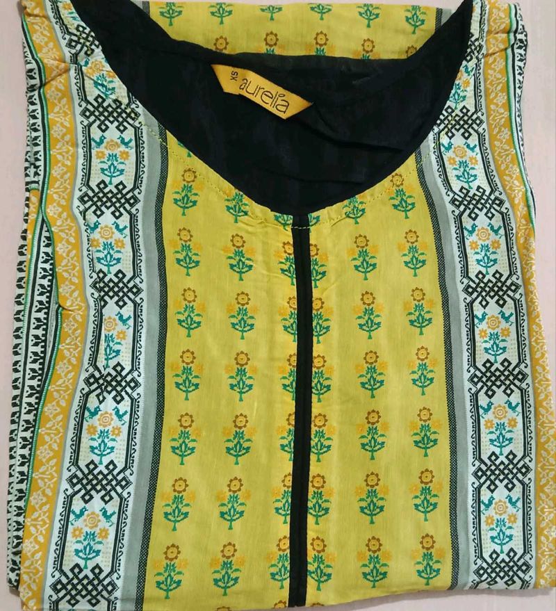 Aurelia Yellow Floral Print Kurta