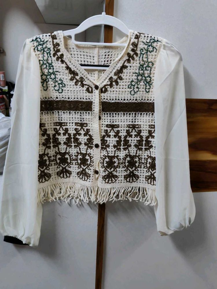 Bohemian Crochet &amp; Embroidered Blouse