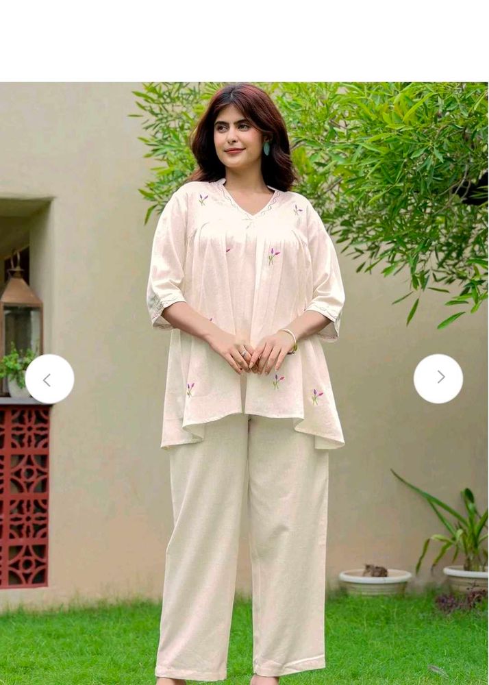 Embroidered Kurta with Palazzo Set