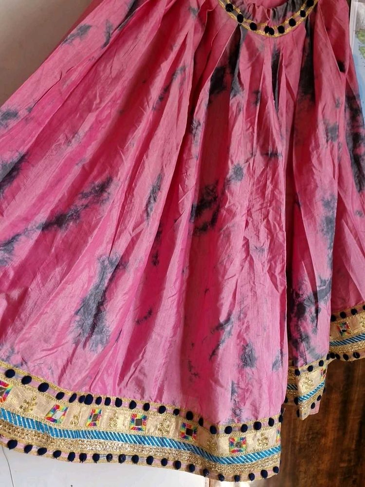 TIE &amp; DYE PINK LEHNGA