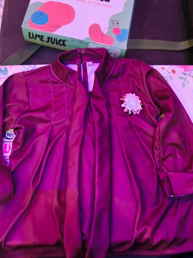Beautiful Maroon Dress for Girls