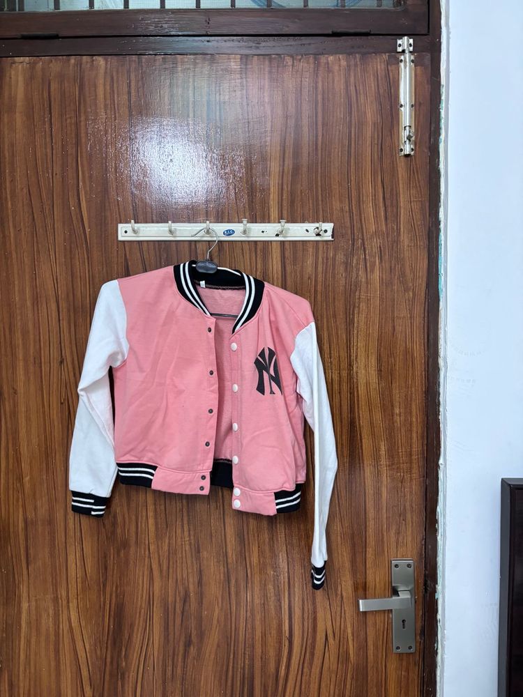 Pink NY Varsity Jacket