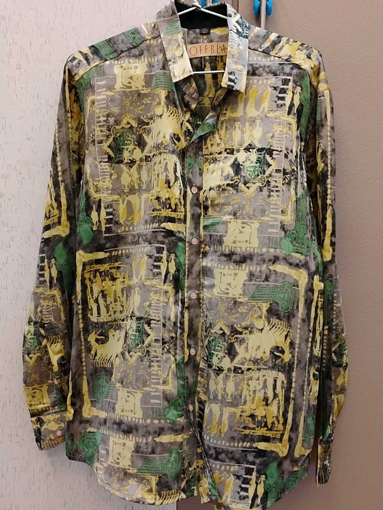 Unique Abstract Print Button-Down Shirt