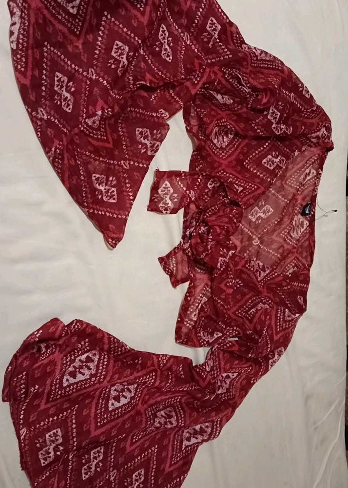 Maroon Ethnic Dupatta