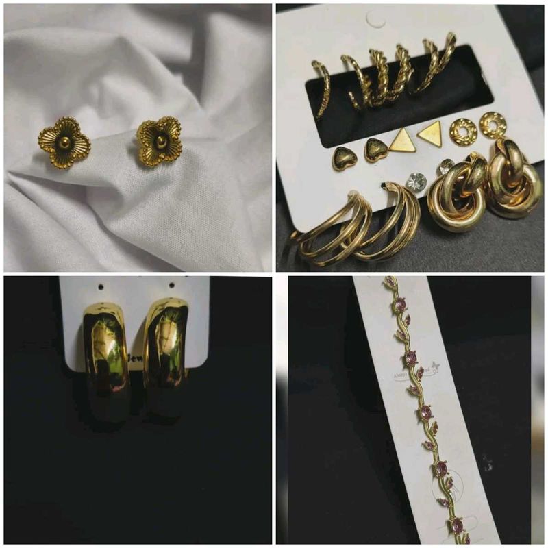 Gold Tone Anti tarnish Fashion Jewelry Set