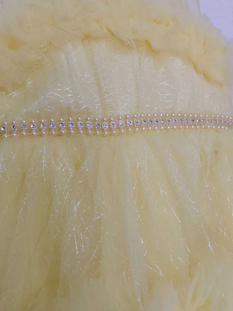 Yellow Ruffle Party Dress