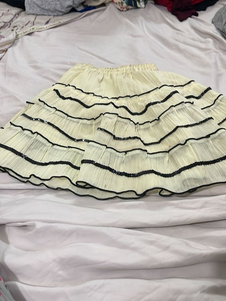 Tiered Ruffle Skirt with Sequins
