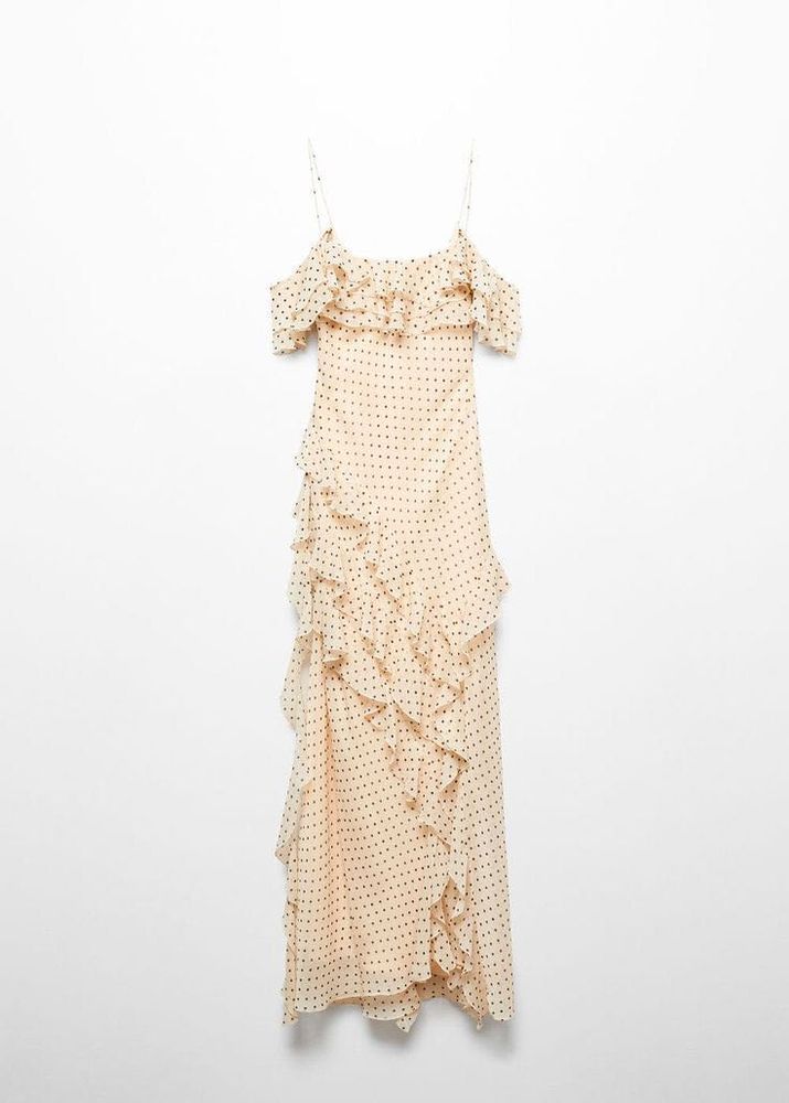 Chic Polka Dot Ruffle Maxi Dress
