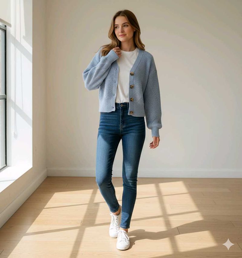 Blue Knit Cardigan